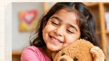 Happy preschool child developing emotional confidence